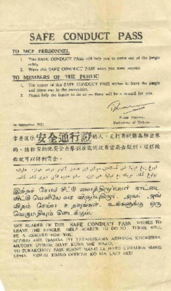 Malayan Emergency Propaganda Leaflet