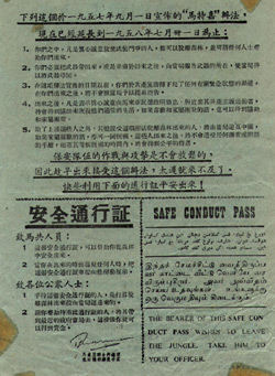 Malayan Emergency Safe Conduct Pass