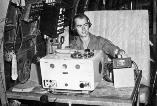 Broadcasting from inside a Dakota Voice aircraft.